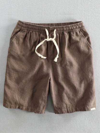 Linen Cotton Blend Drawstring Shorts-Mitchell Shoes