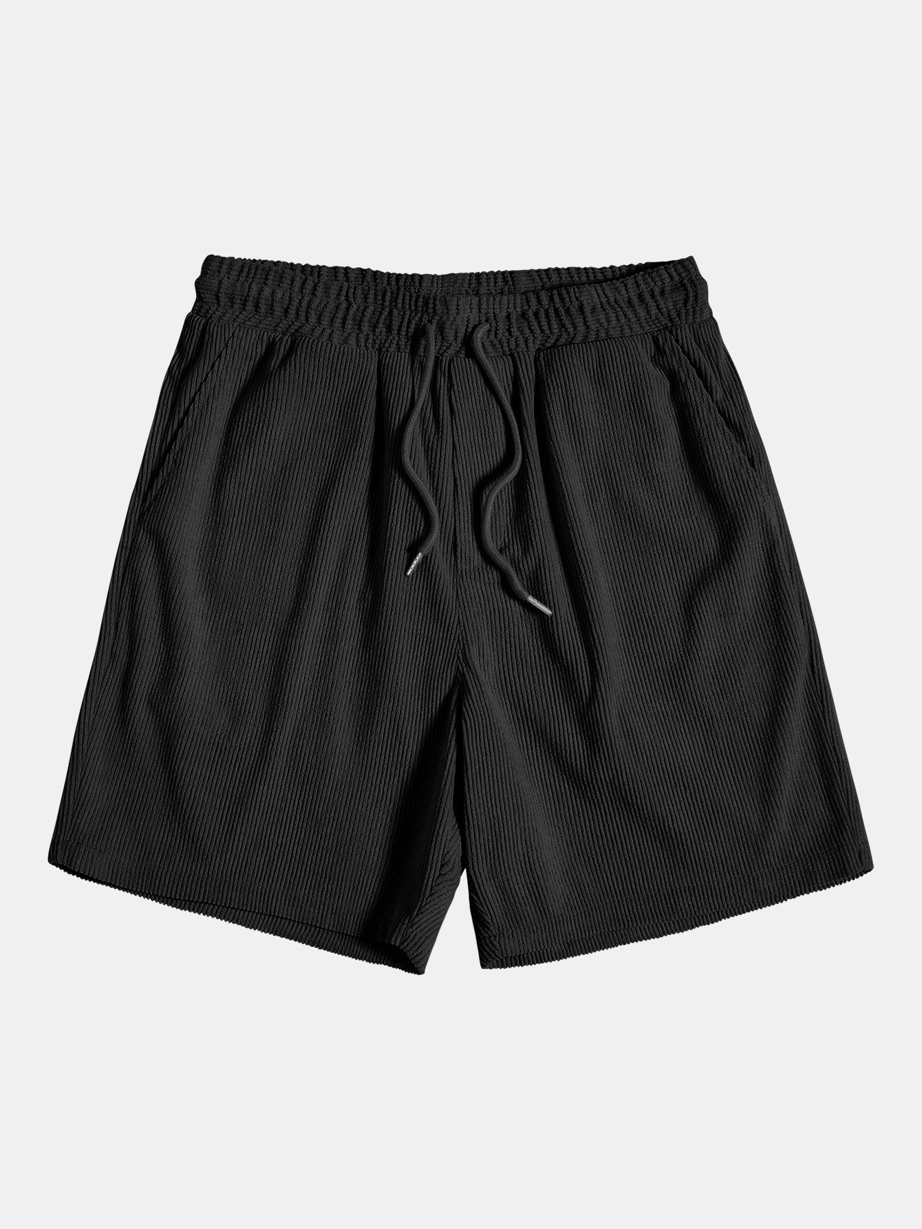 Long Sleeve Polo Collar Corduroy Shirt & Shorts-Mitchell Shoes