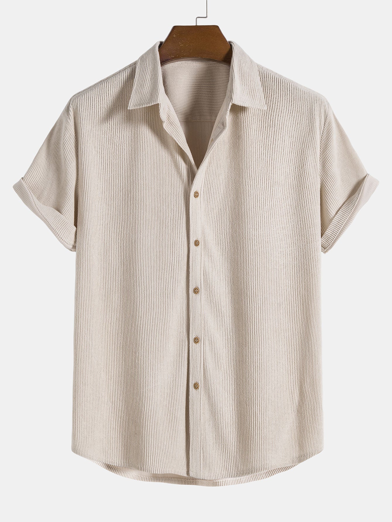Corduroy Button Up Short Sleeved Shirt & Straight Leg Corduroy Pants-Mitchell Shoes
