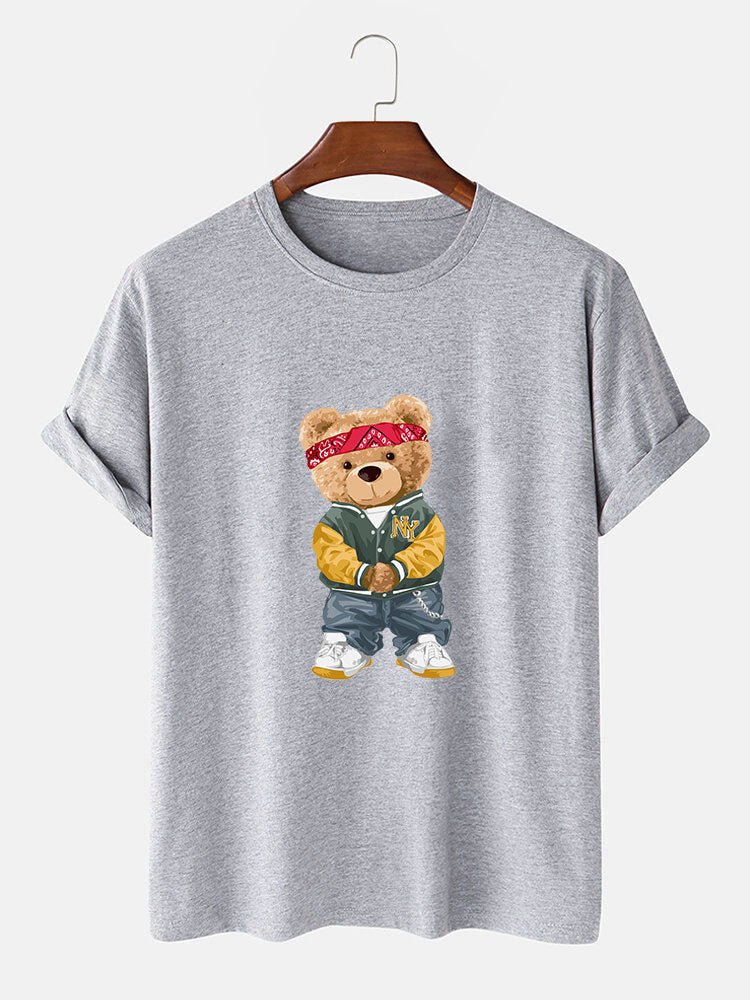 Selfie Bear Print Print T-Shirt-Mitchell Shoes