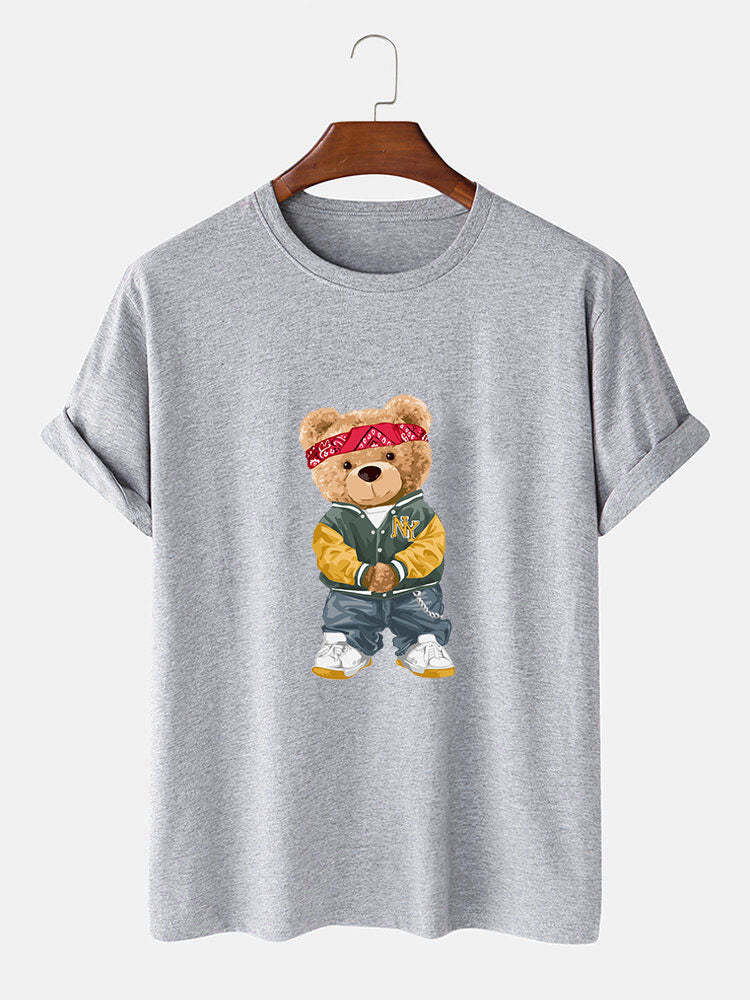 Selfie Bear Print Print T-Shirt-Mitchell Shoes