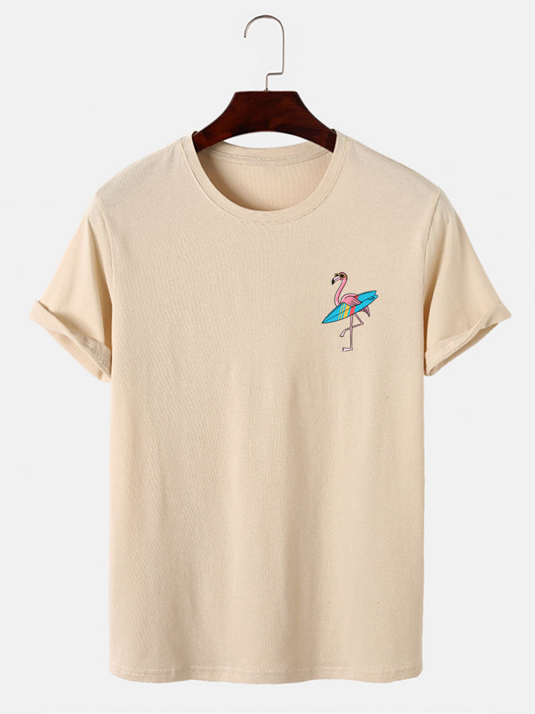 Surf Flamingo Print T-Shirt-Mitchell Shoes