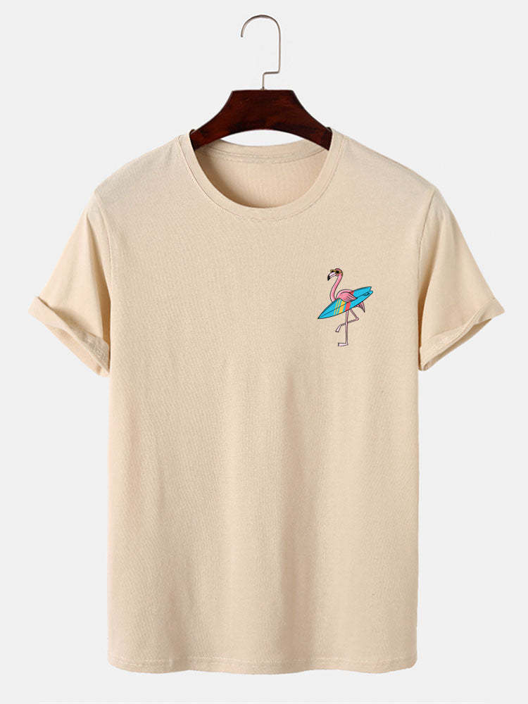 Surf Flamingo Print T-Shirt-Mitchell Shoes