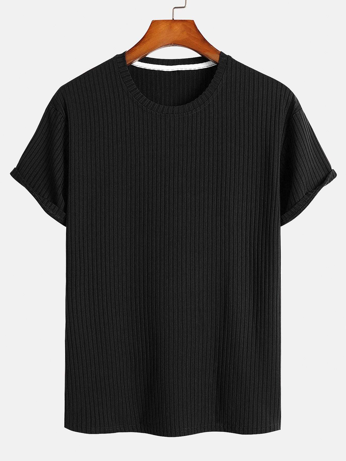 Basic Slim Fit Ribbed T-Shirt-Mitchell Shoes