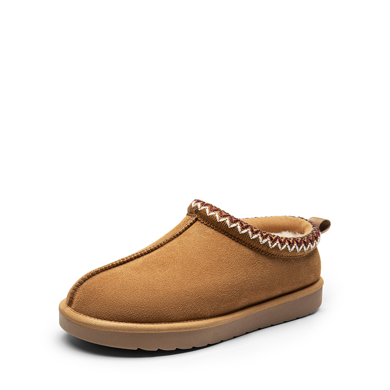Embroidered Trim Cozy Fuzzy Lined Slippers