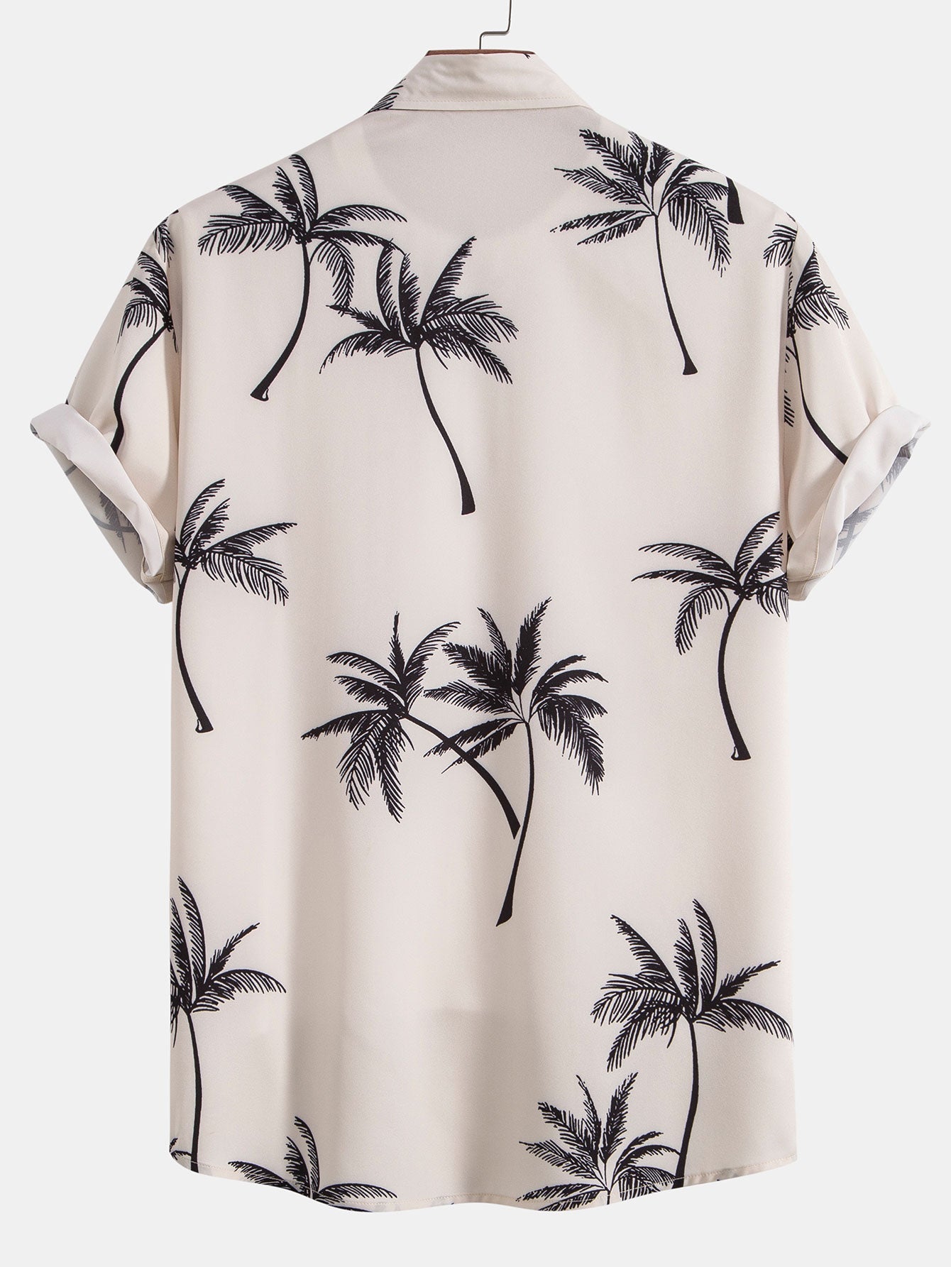 Palm Tree Print Button Up Shirt & Linen Cotton Blend Cropped Pants-Mitchell Shoes