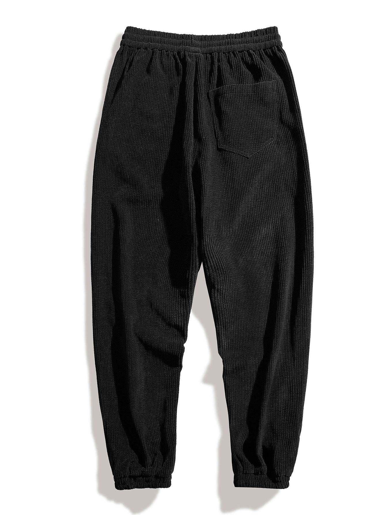 Corduroy Jacket With Pockets & Drawstring Corduroy Jogger Pants-Mitchell Shoes