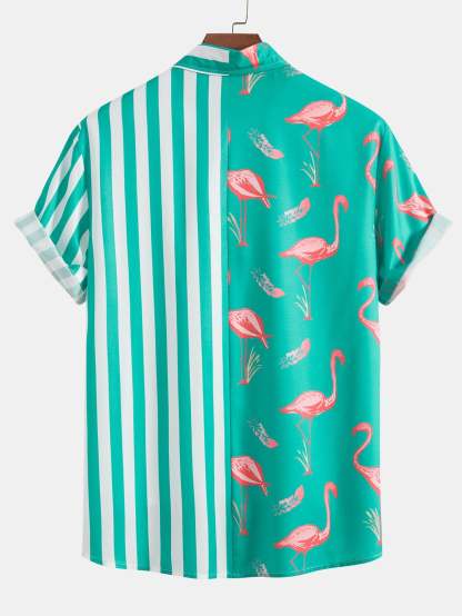 Flamingo Stripe Panel Shirt & Swim Shorts-Mitchell Shoes
