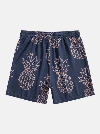 Pineapple Print Button Up Shirt & Shorts-Mitchell Shoes