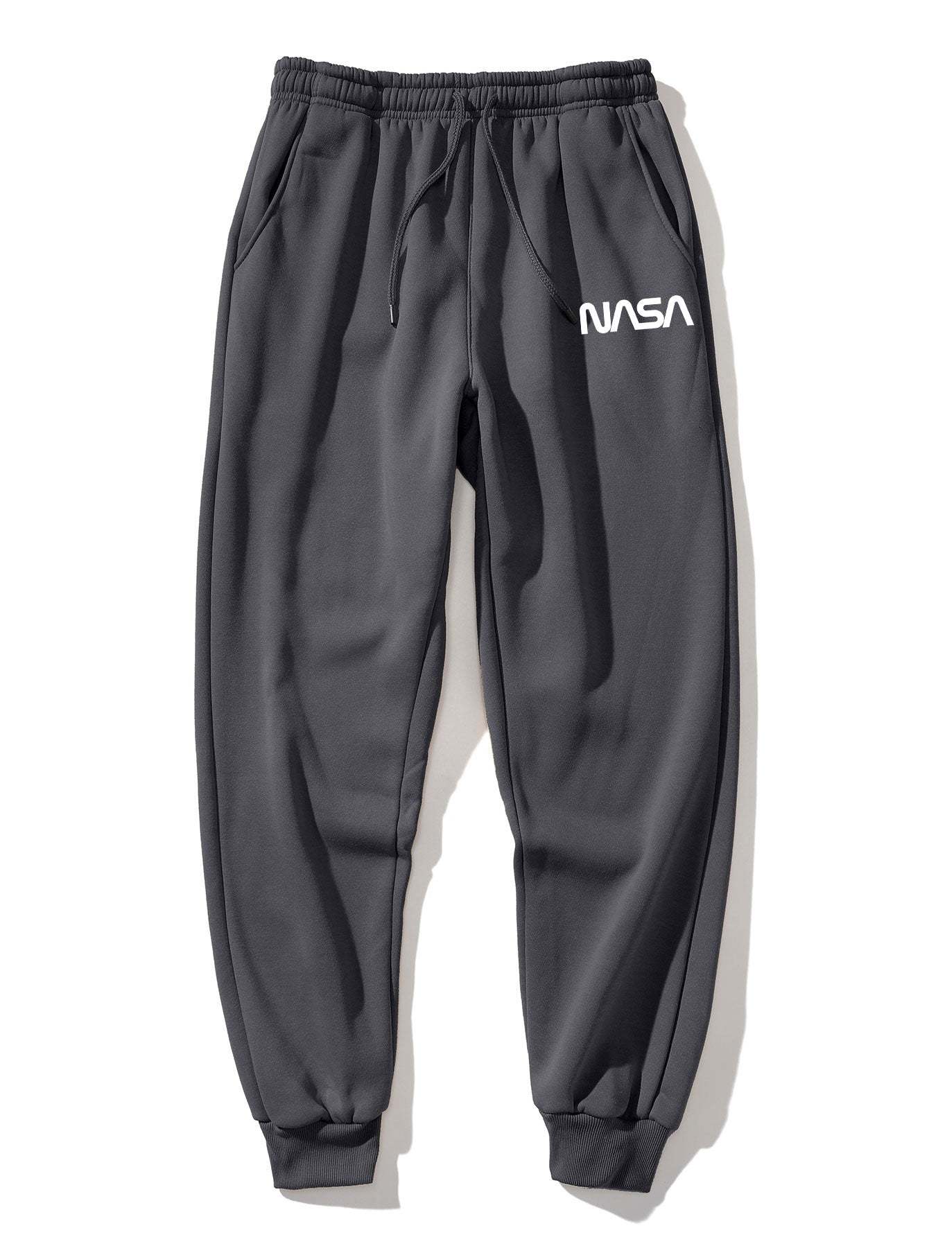 NASA Bear Print Raglan Sleeves Sweatshirt & NASA Print Jogger Pants-Mitchell Shoes