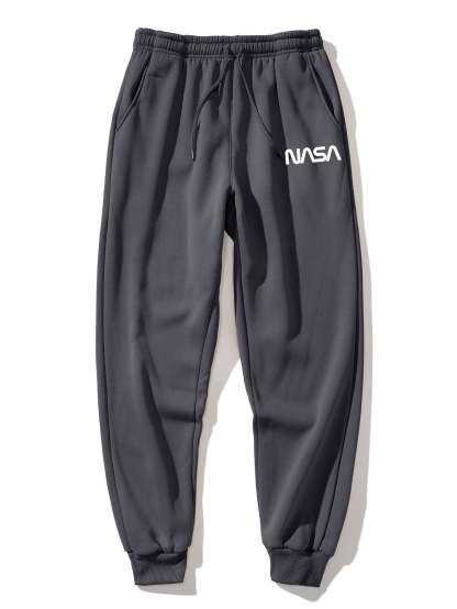 NASA Bear Print Raglan Sleeves Sweatshirt & NASA Print Jogger Pants-Mitchell Shoes