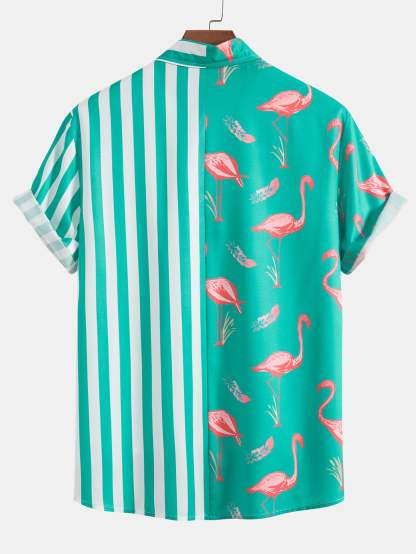 Flamingo Stripe Panel Shirt & Swim Shorts-Mitchell Shoes