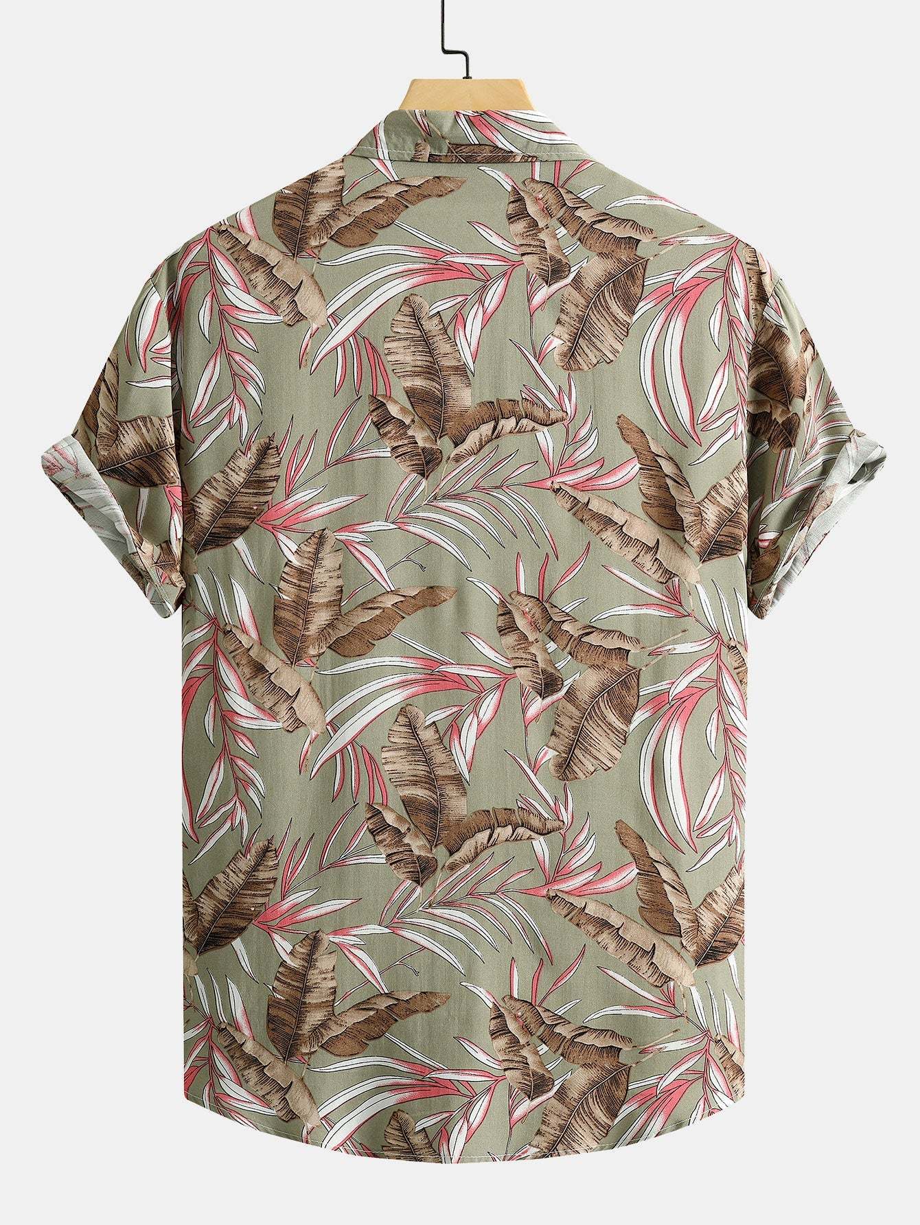 Viscose Tropical Print Button Up Shirt & Textured Cotton 5" Shorts-Mitchell Shoes