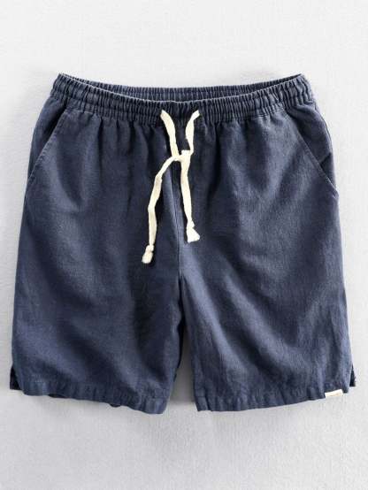 Linen Cotton Blend Drawstring Shorts-Mitchell Shoes