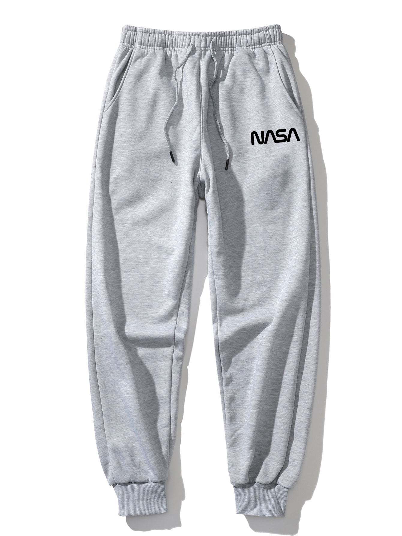 NASA Bear Print Raglan Sleeves Sweatshirt & NASA Print Jogger Pants-Mitchell Shoes