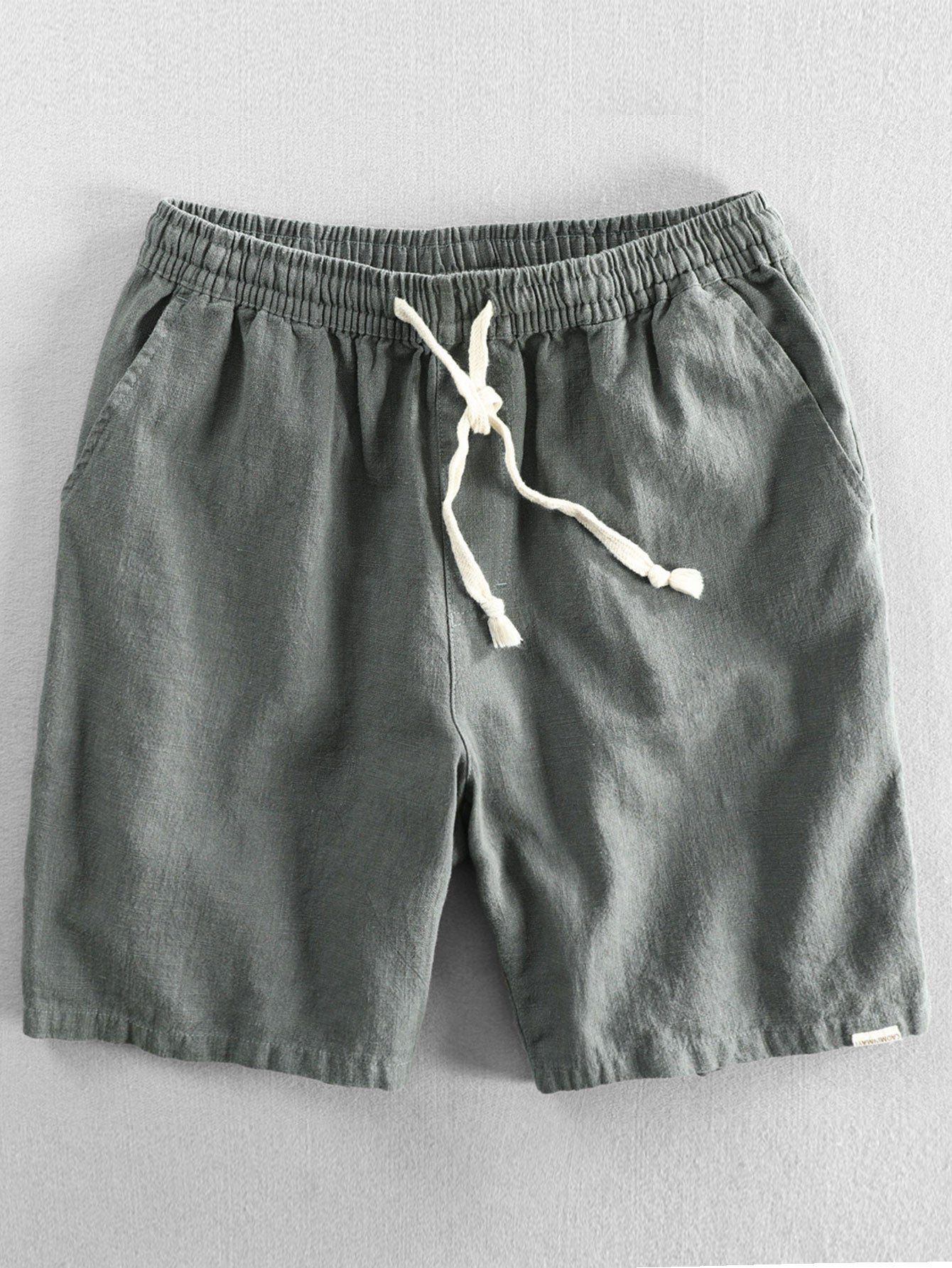Linen Cotton Blend Drawstring Shorts-Mitchell Shoes
