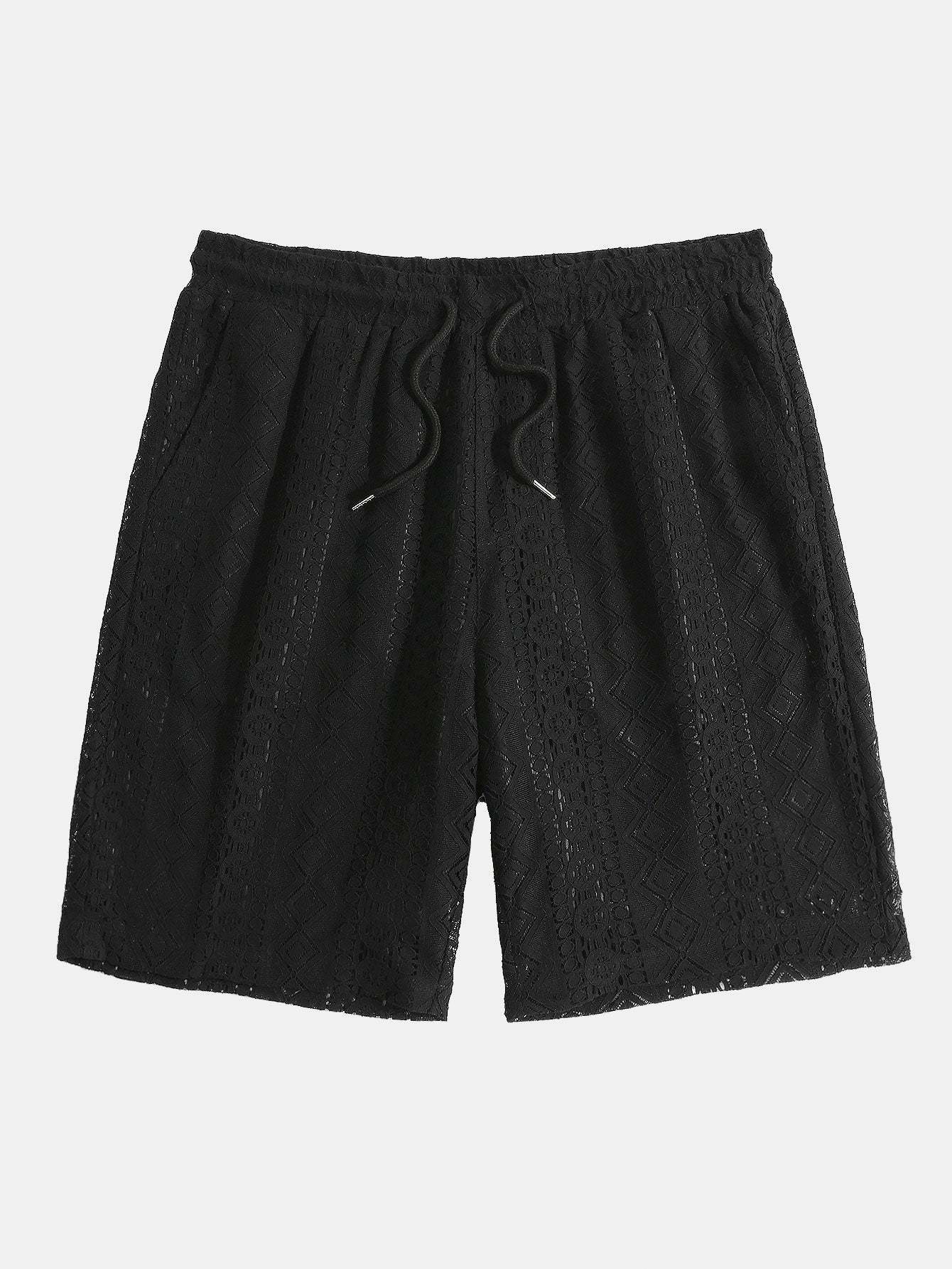 Geometry Textured Cuban Shirt & Shorts-Mitchell Shoes