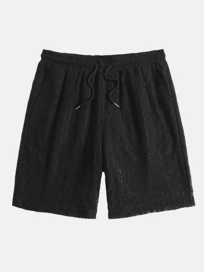 Geometry Textured Cuban Shirt & Shorts-Mitchell Shoes