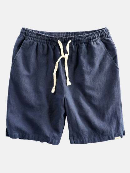 Linen Rayon Blend Button Up Shirt & Linen Cotton Blend Drawstring Shorts-Mitchell Shoes