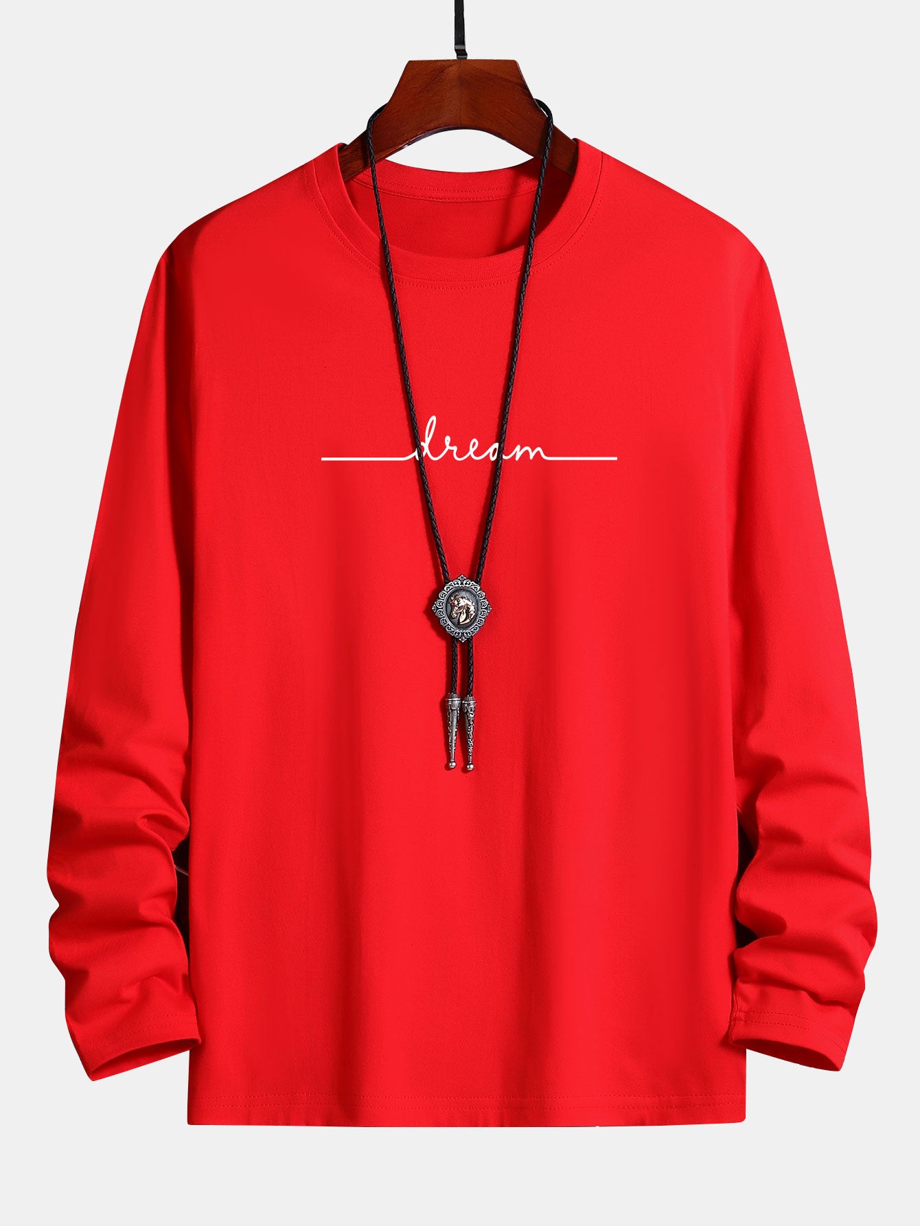 Long Sleeve Dream Print Cotton T-Shirt-Mitchell Shoes