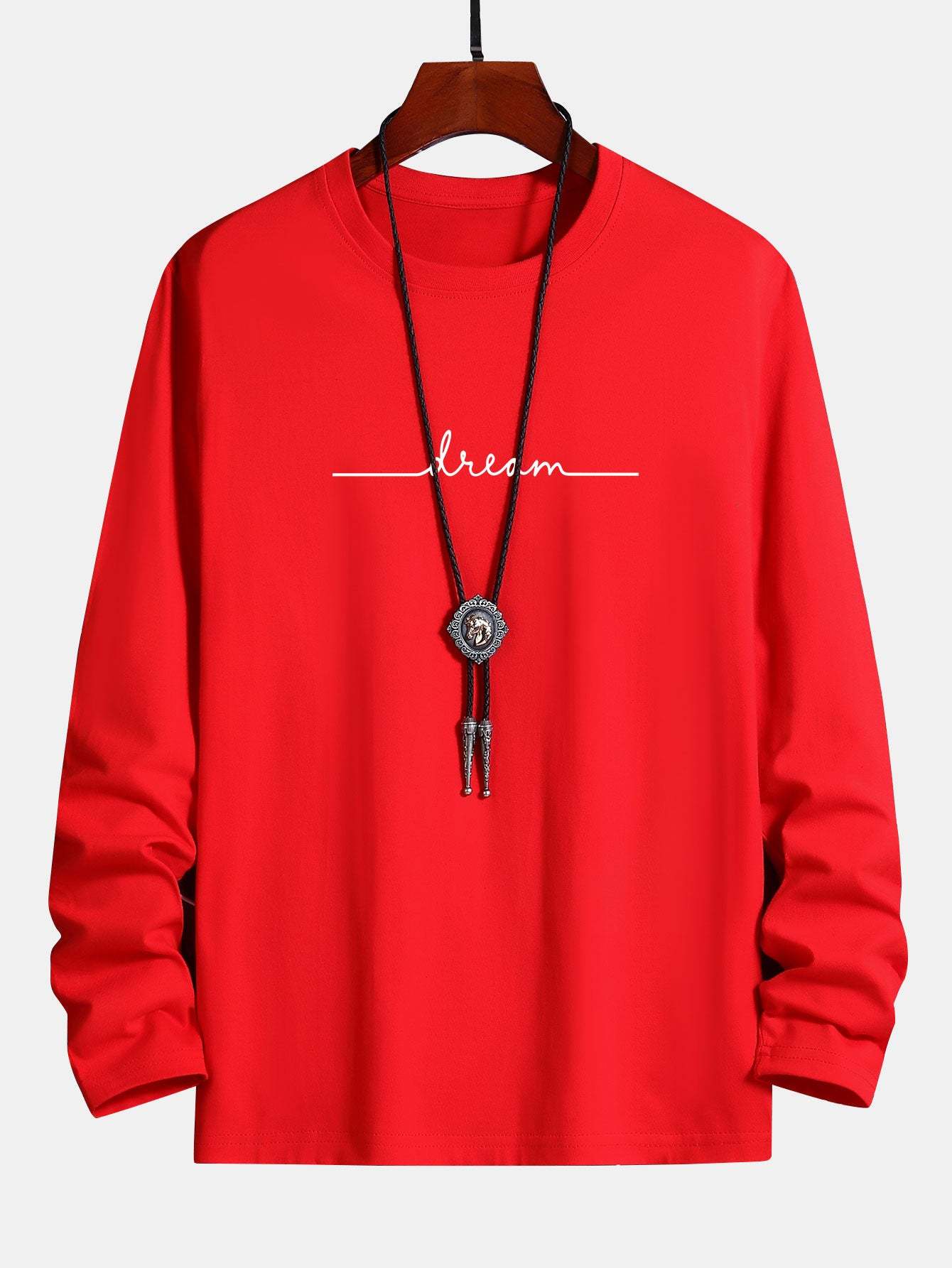 Long Sleeve Dream Print Cotton T-Shirt-Mitchell Shoes