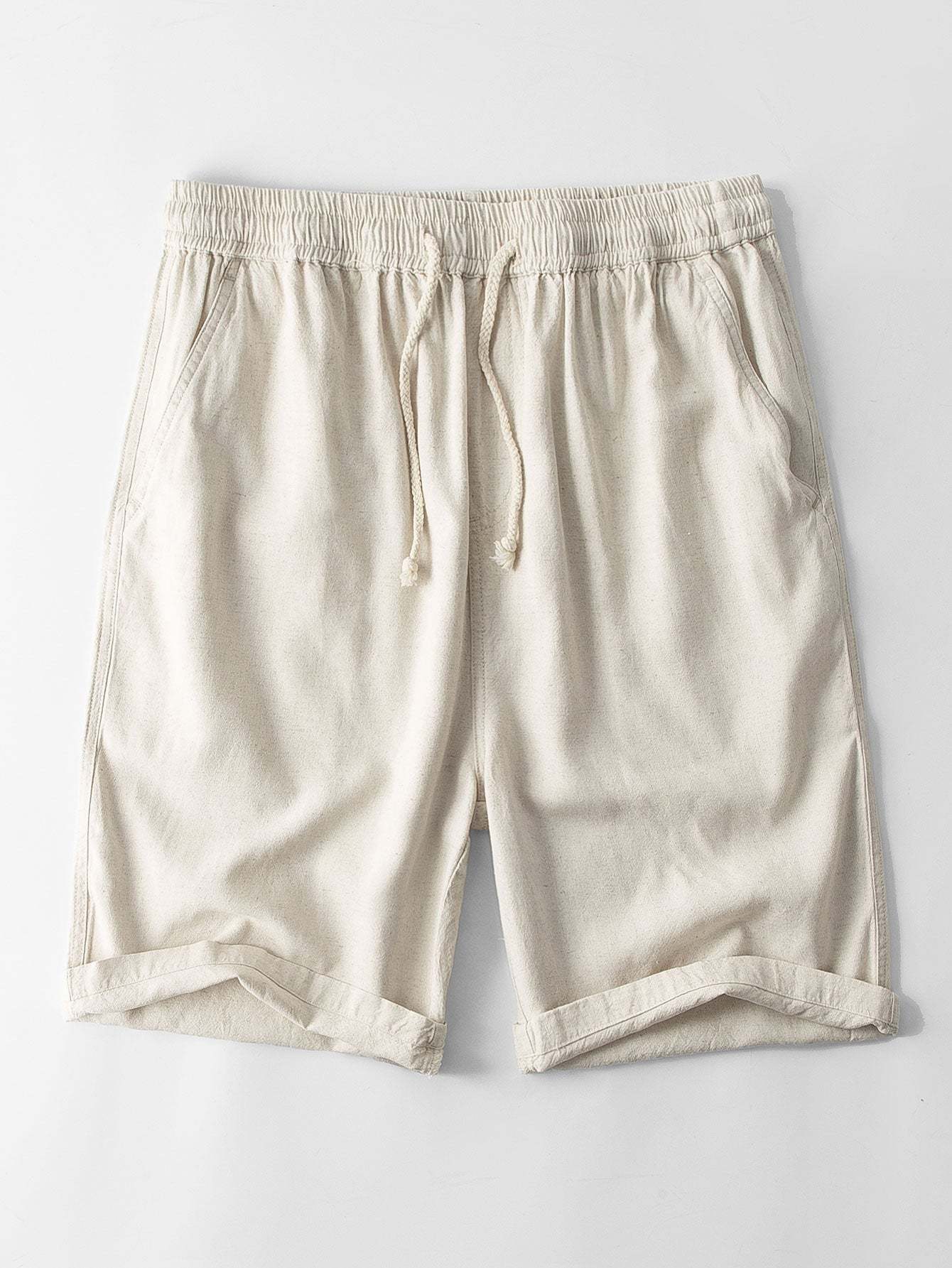 Cotton Blend Striped Cuban Shirt & Linen Cotton Blend 11" Shorts-Mitchell Shoes