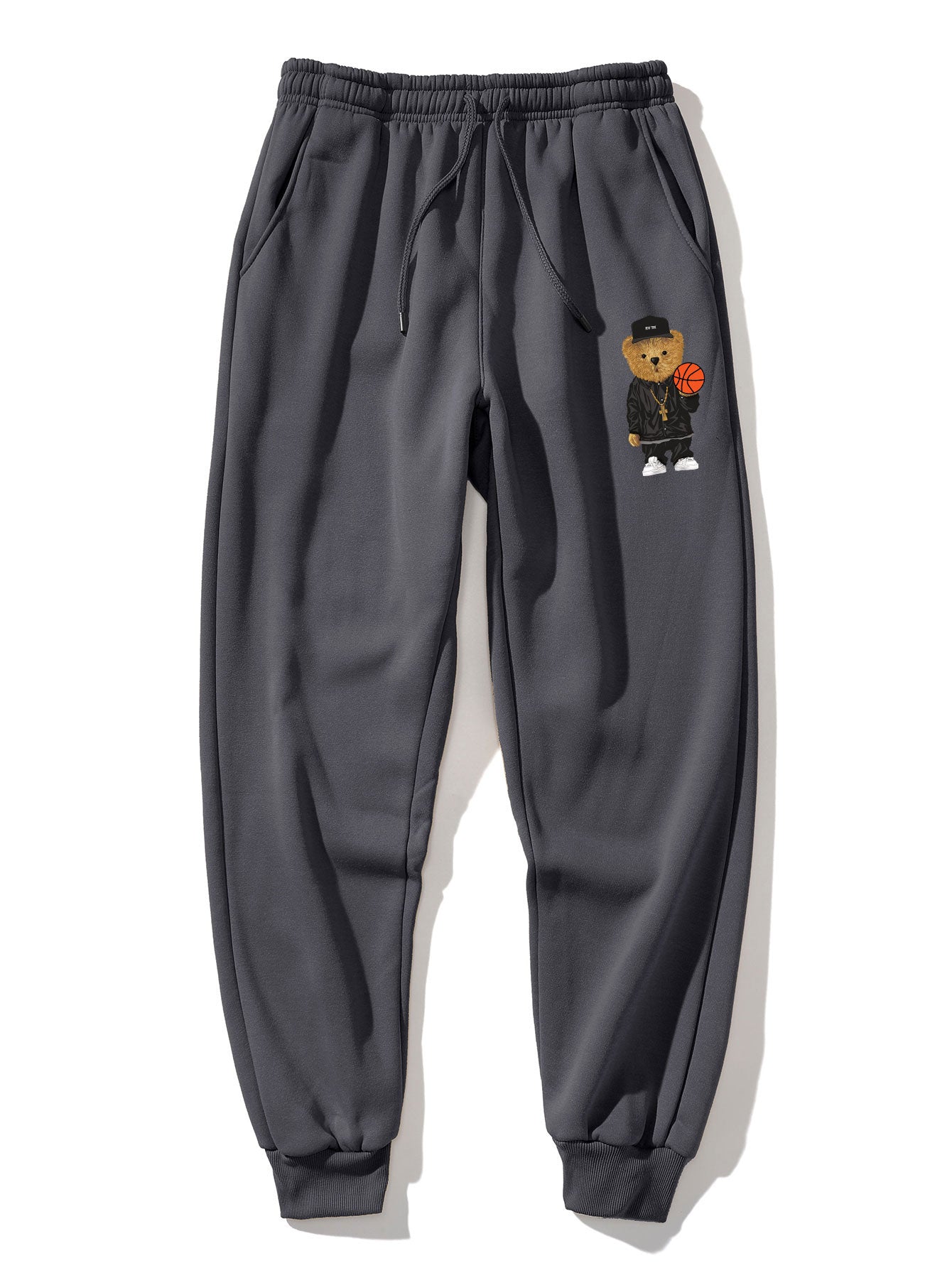 Basketball Bear Print Hoodie & Jogger Pants-Mitchell Shoes