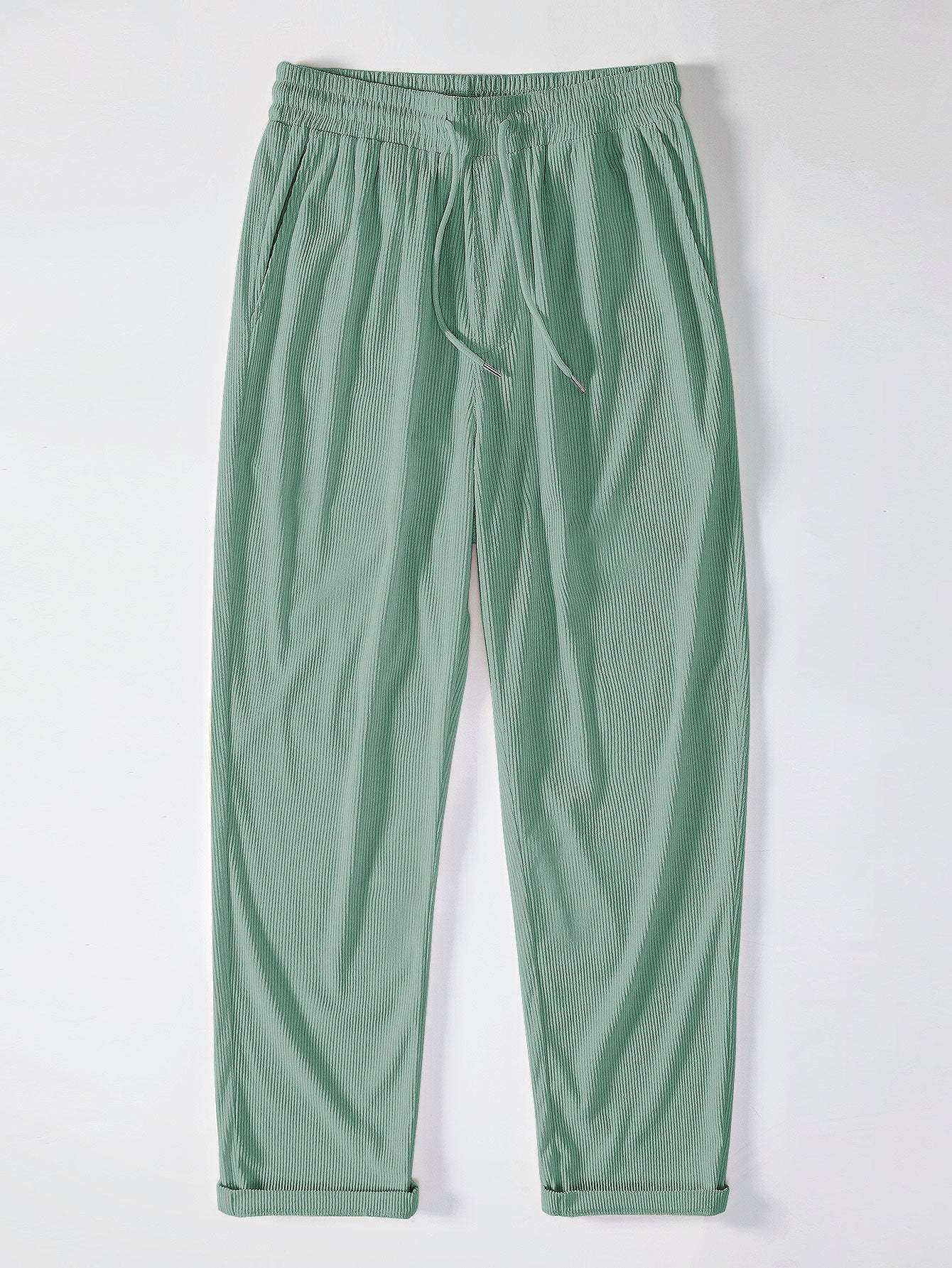 Corduroy Button Up Short Sleeved Shirt & Straight Leg Corduroy Pants-Mitchell Shoes