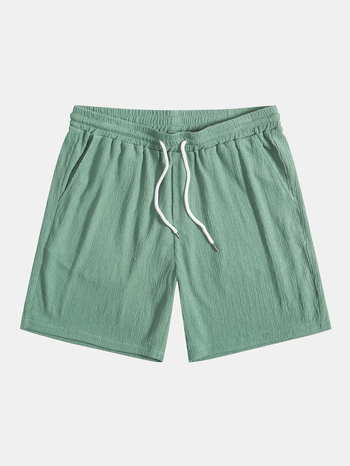 Wrinkled Textured Button Up Shirt & Shorts-Mitchell Shoes