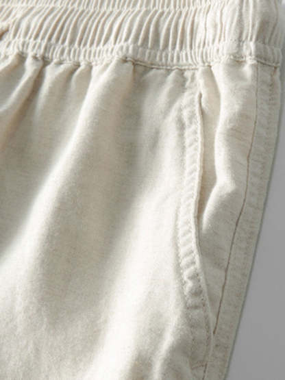 Cotton Blend Striped Button Up Shirt & Straight Leg Linen Pants-Mitchell Shoes