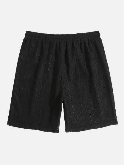 Geometry Textured Cuban Shirt & Shorts-Mitchell Shoes