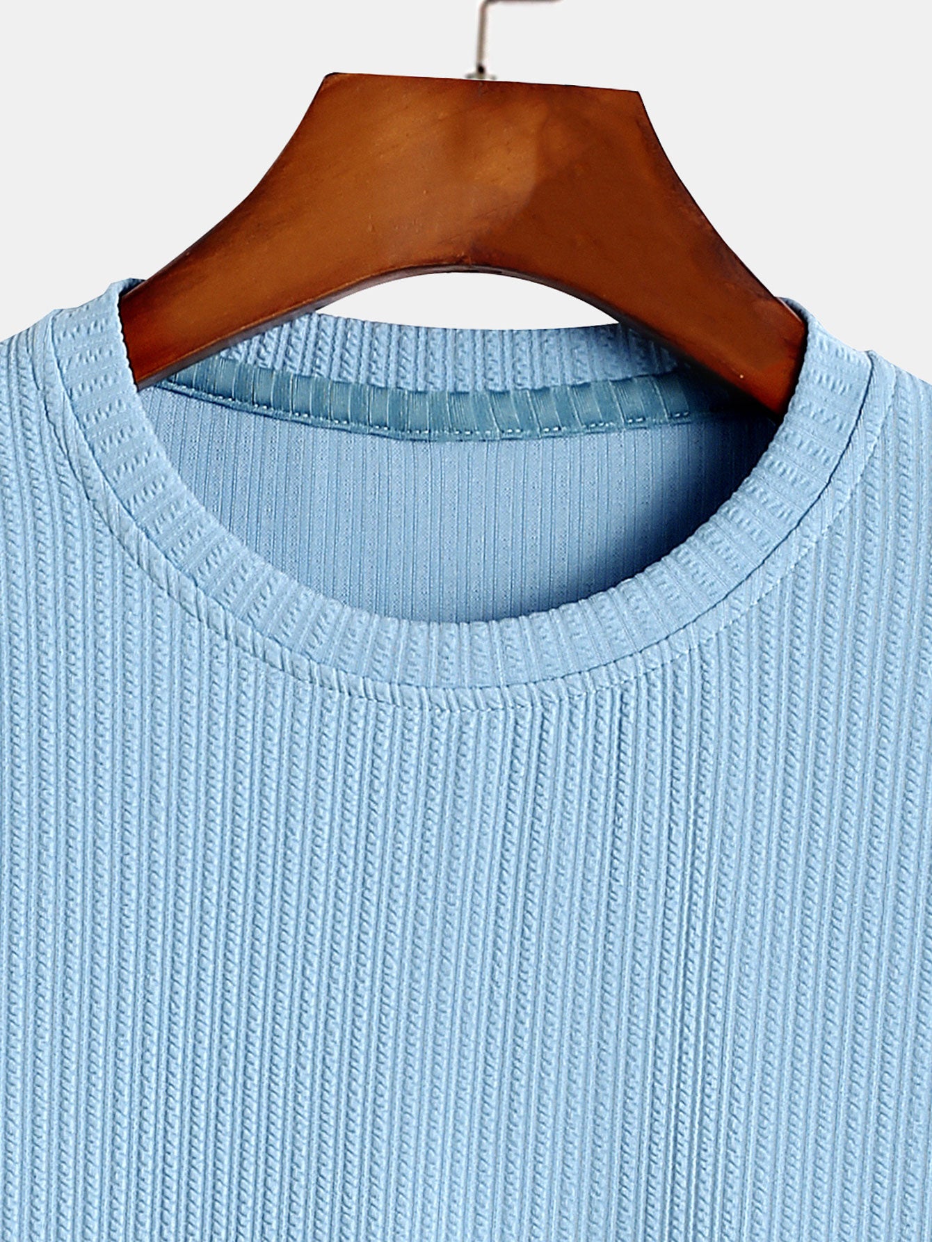 Muscle Fit Arc Hem Ribbed T-Shirt-Mitchell Shoes
