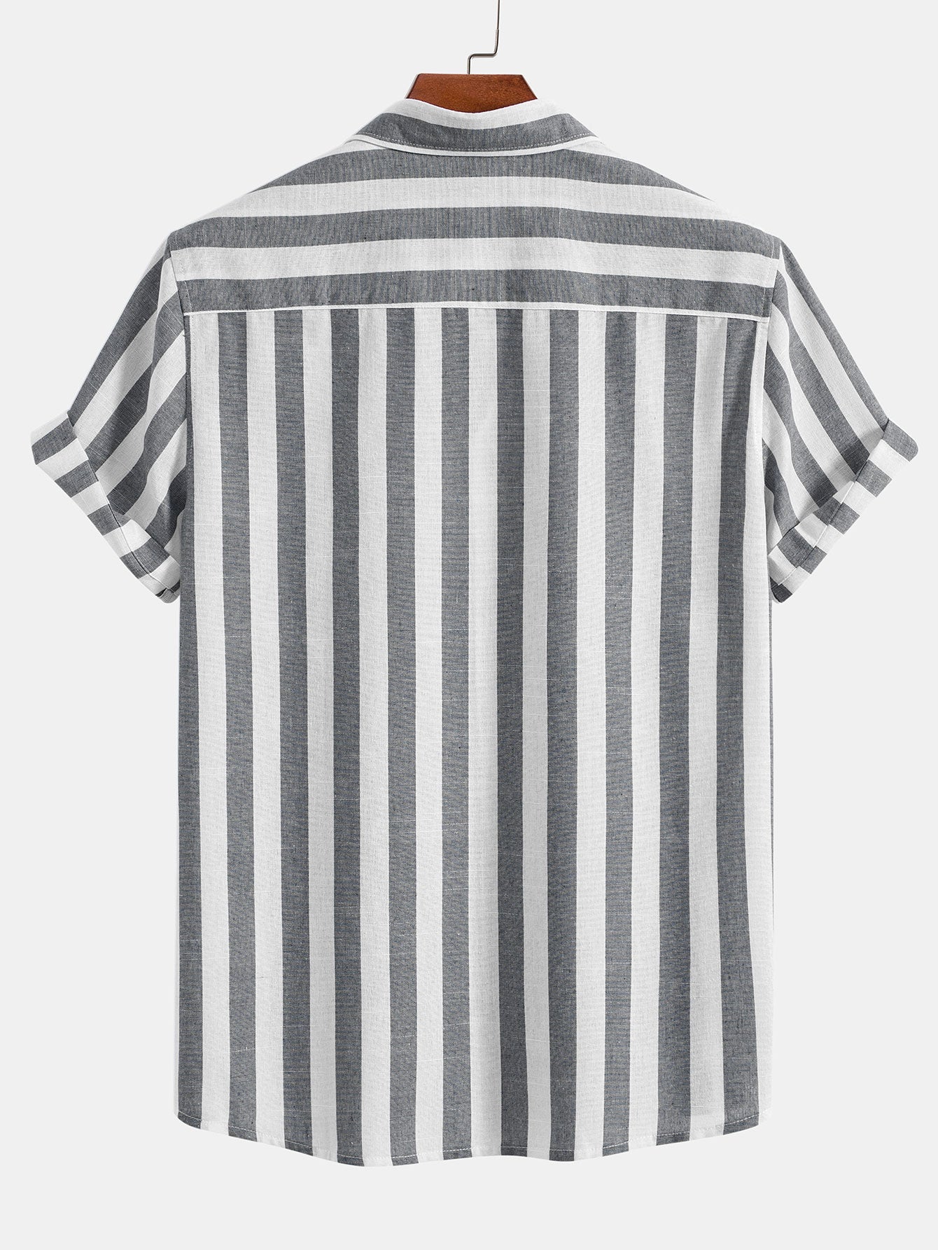 Striped Cotton Blend Button Up Shirt-Mitchell Shoes