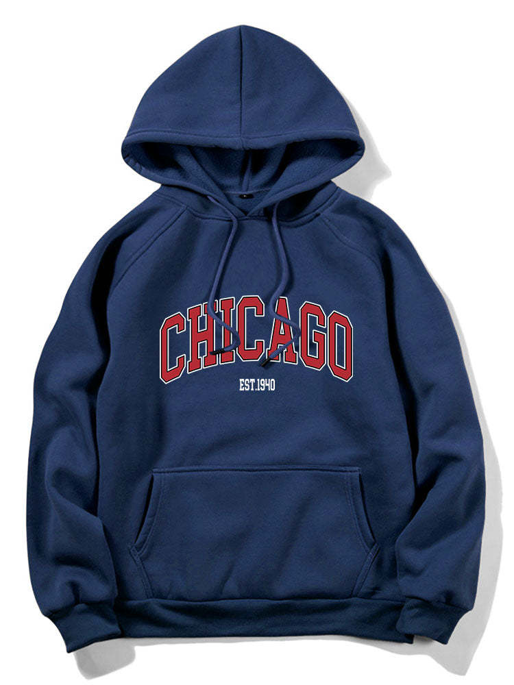 Chicago Letter Print Hoodie & Jogger Pants-Mitchell Shoes