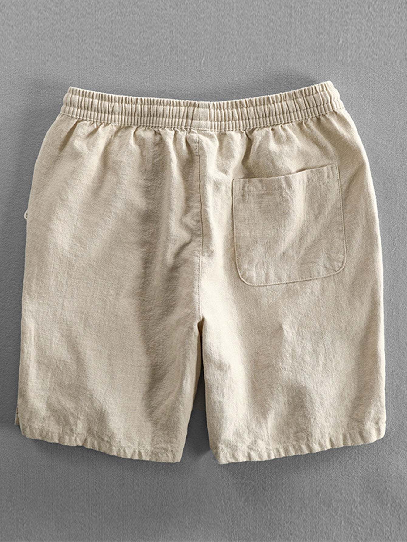 Linen Rayon Blend Cuban Shirt & Linen Cotton Blend Drawstring Shorts-Mitchell Shoes