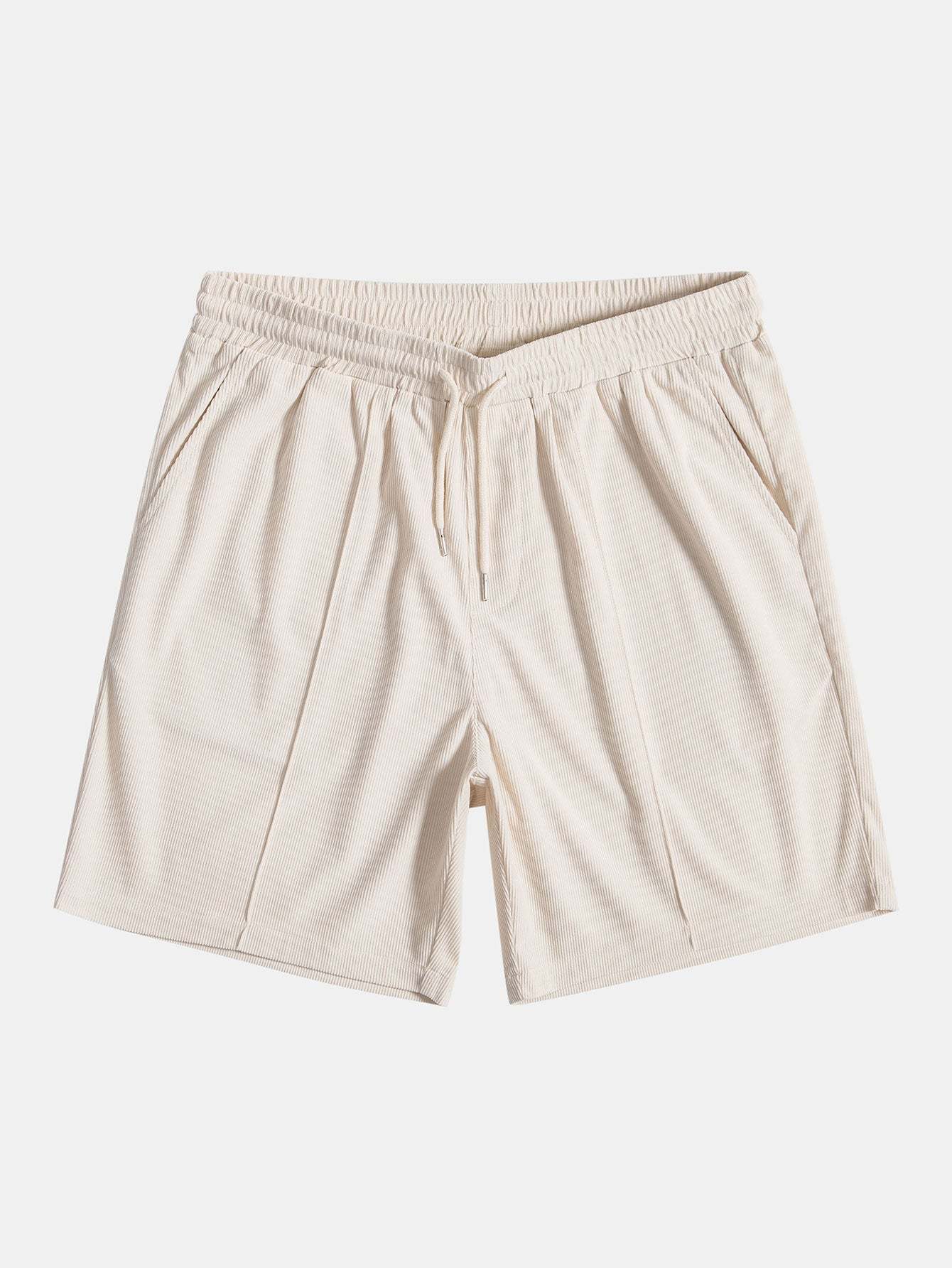 Stretch Corduroy Zip Polo Shirt & Corduroy Shorts-Mitchell Shoes