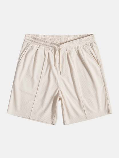 Stretch Corduroy Zip Polo Shirt & Corduroy Shorts-Mitchell Shoes