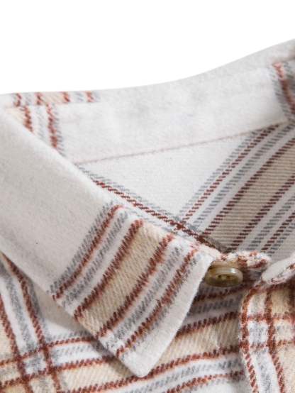 Flannel Plaid Overshirt With Pocket-Mitchell Shoes