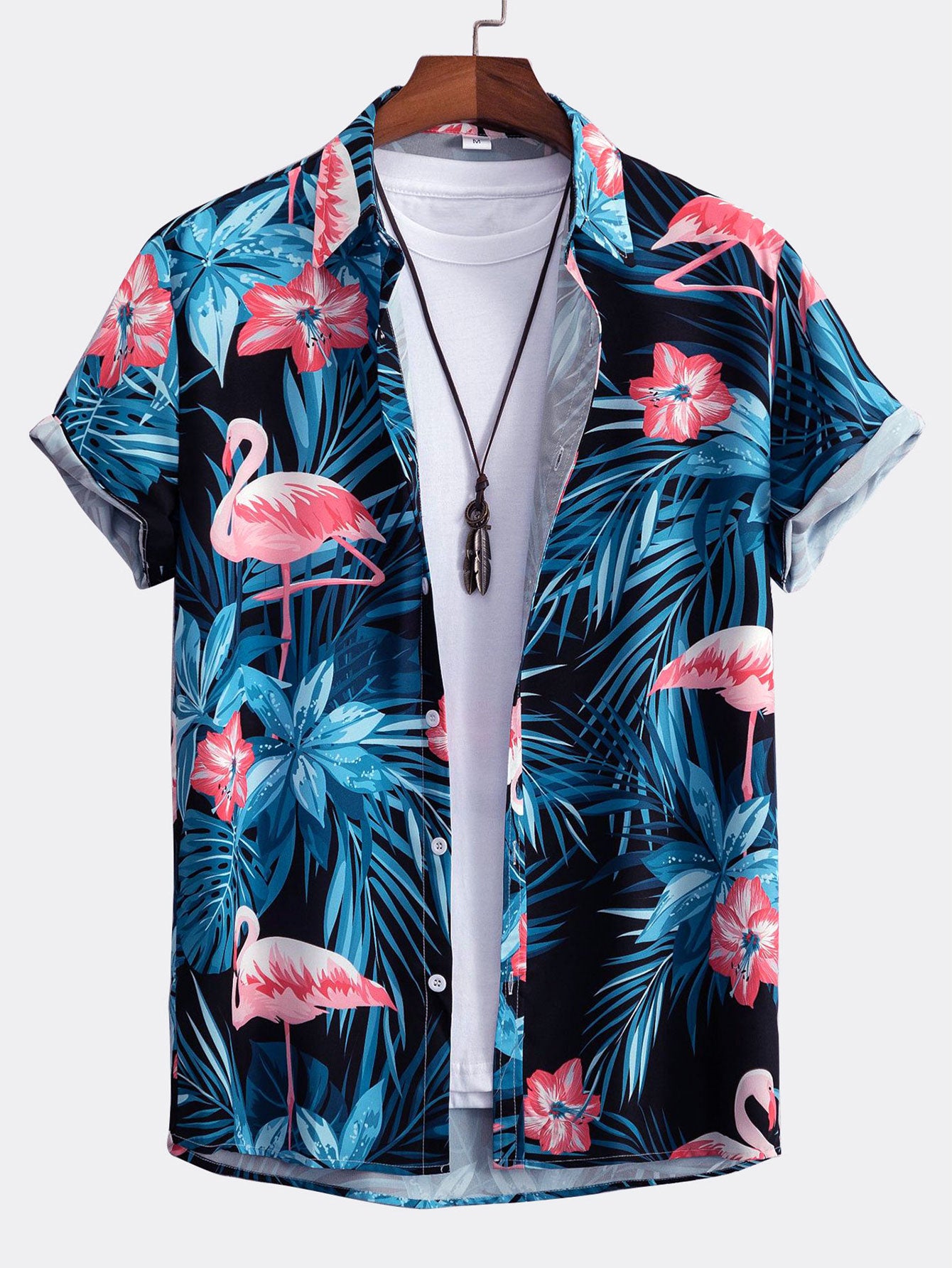 Flamingo Tropical Print Button Up Shirt & Shorts-Mitchell Shoes