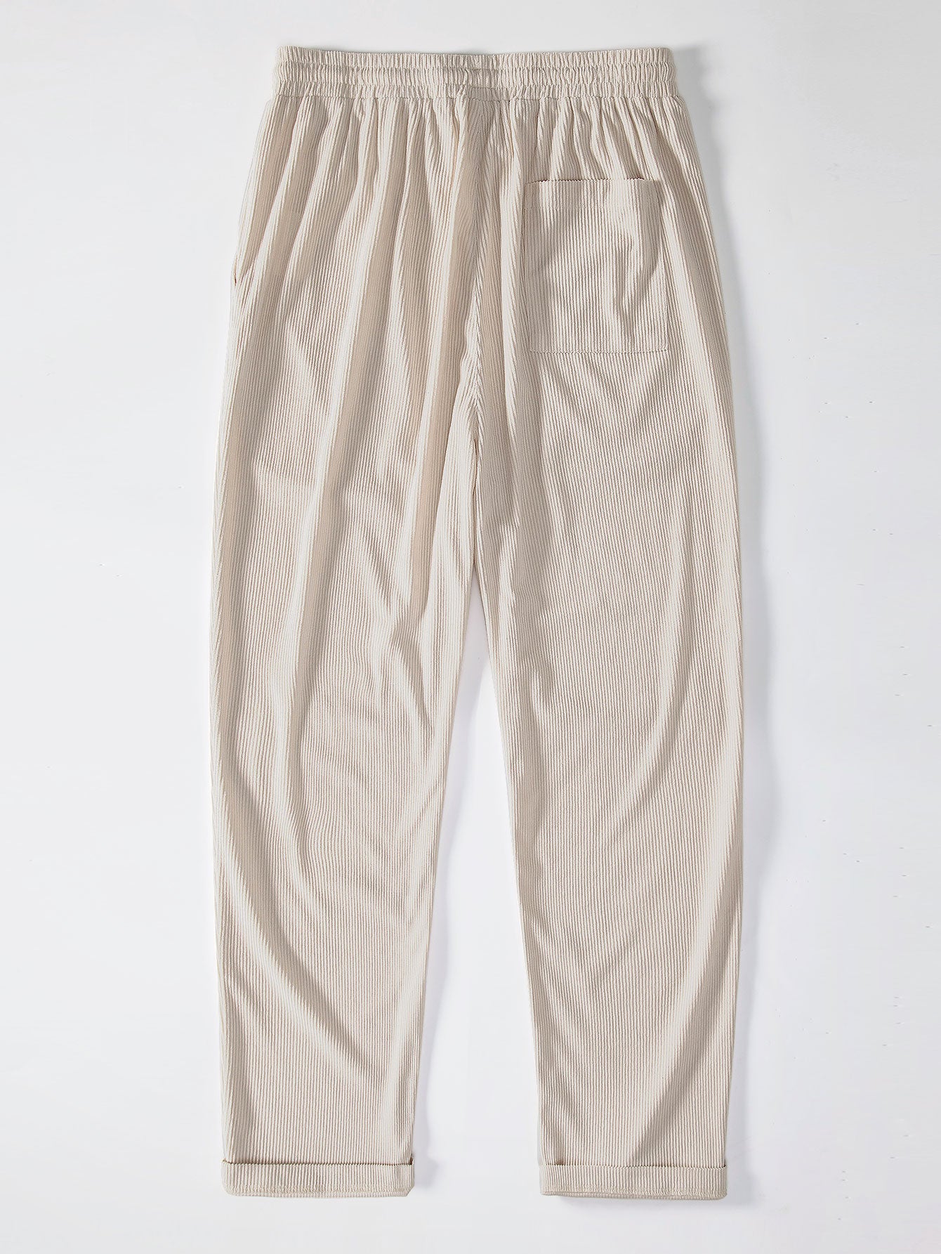 Long Sleeve Polo Collar Corduroy Shirt & Straight Leg Corduroy Pants-Mitchell Shoes