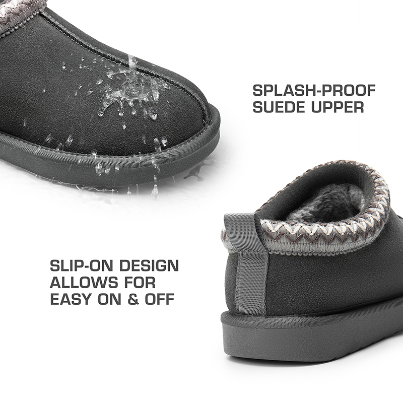 Embroidered Trim Cozy Fuzzy Lined Slippers