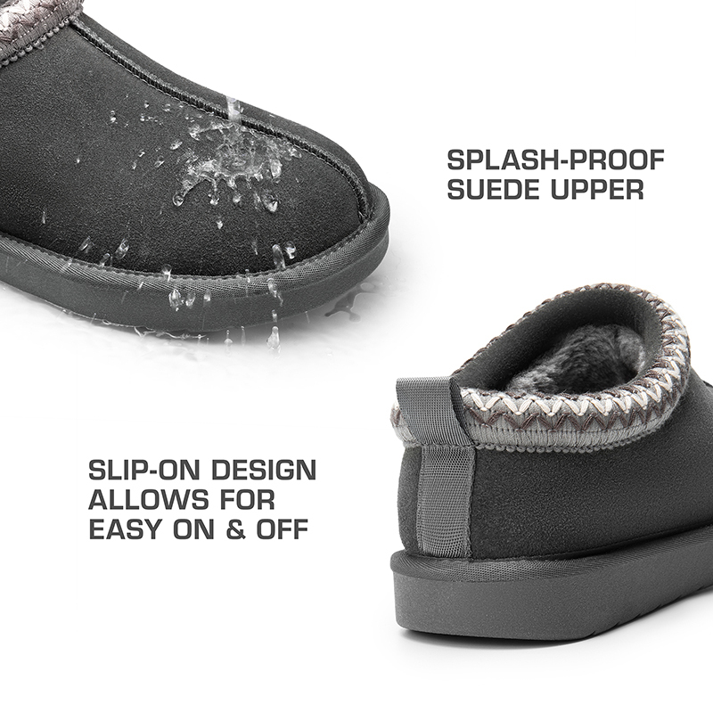 Embroidered Trim Cozy Fuzzy Lined Slippers