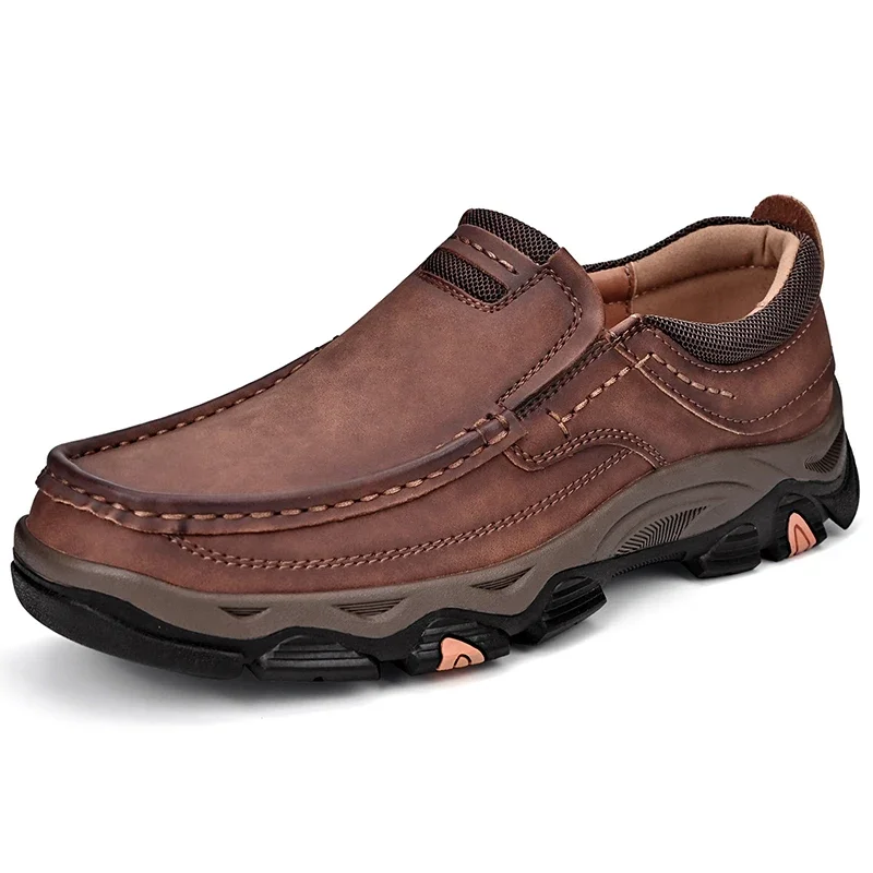 Men's Leather Casual Walking Outdoor Shoes