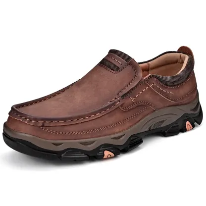 Men's Leather Casual Walking Outdoor Shoes