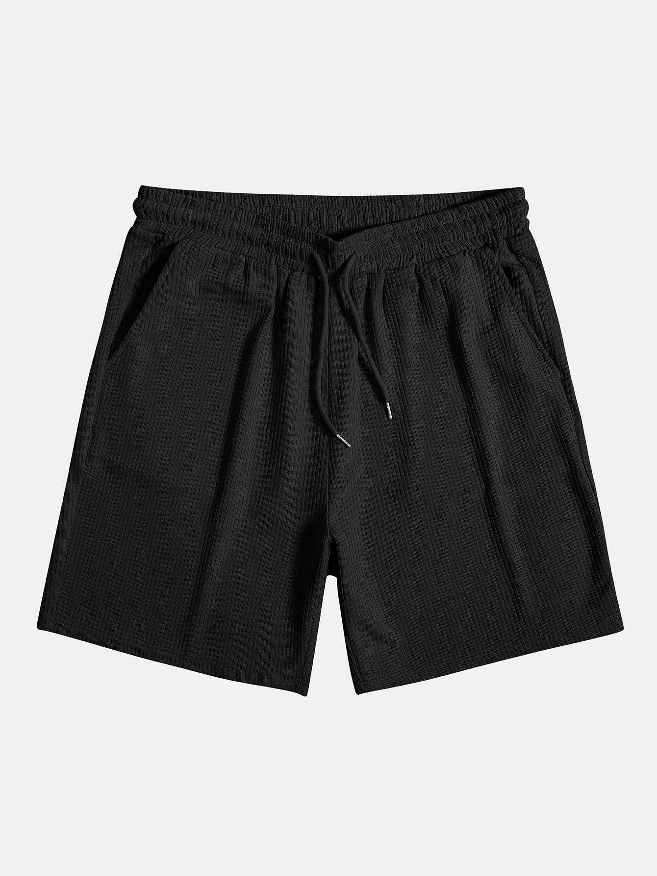 Knitted Ribbed Zip Polo & Shorts-Mitchell Shoes