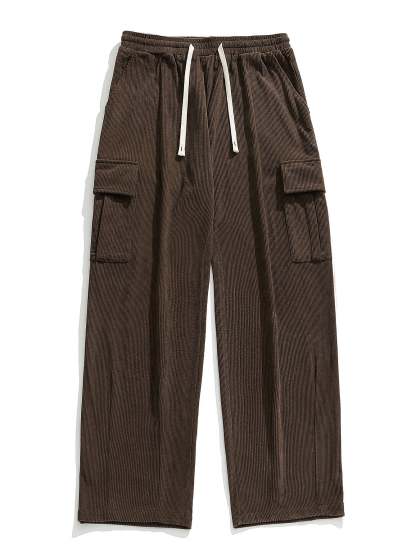 Los Angeles Print Heavy Weight Oversize T-Shirt & Loose Fit Corduroy Cargo Pants-Mitchell Shoes