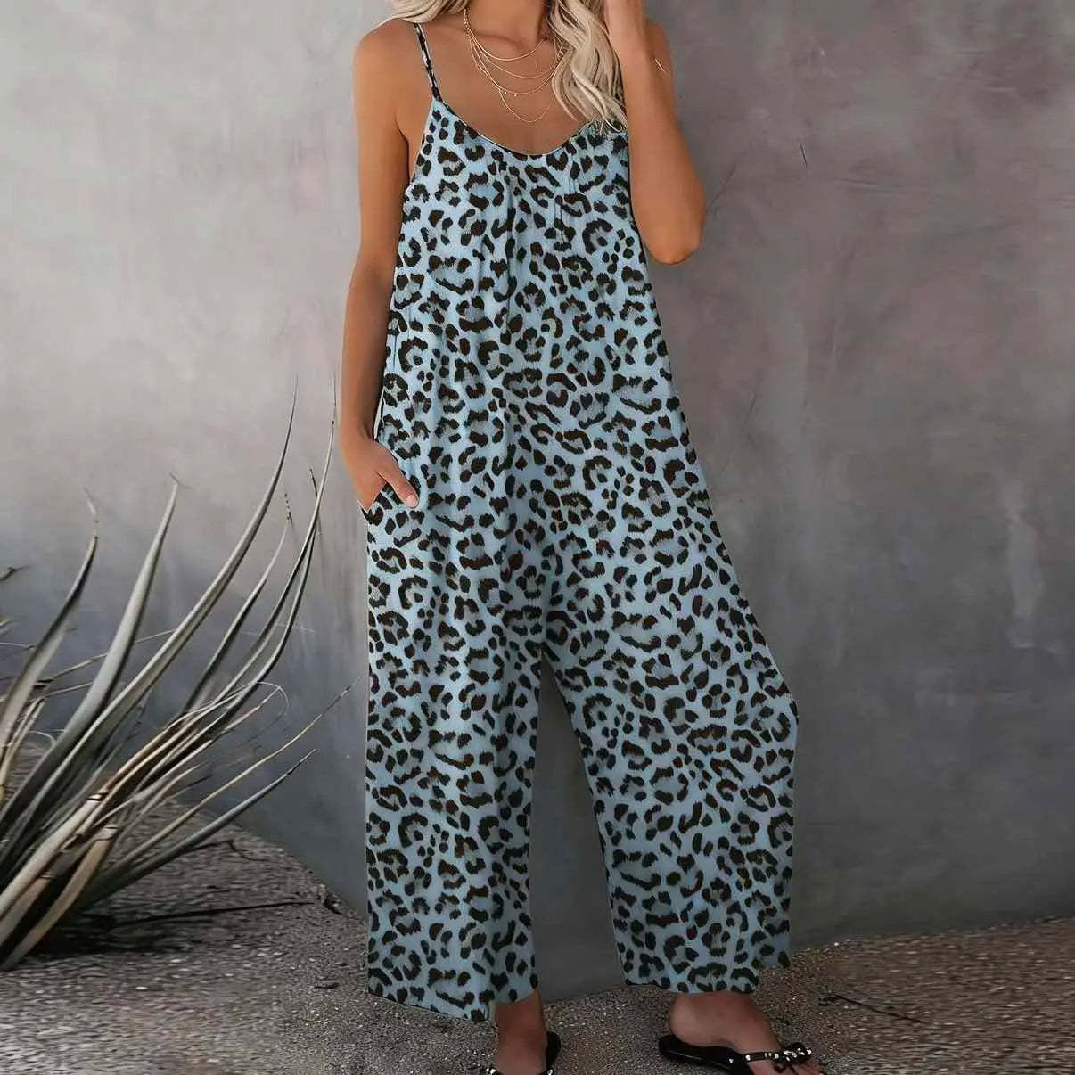 ✨✨Plus Size Women Fashion Wide Leg Suspender Jumpsuit with Pockets Curvy Overalls 【Super Stretchy】【Plus Size S-5XL】