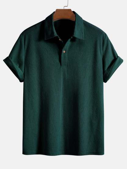 Short Sleeve Corduroy Polo Shirt & Corduroy Shorts-Mitchell Shoes