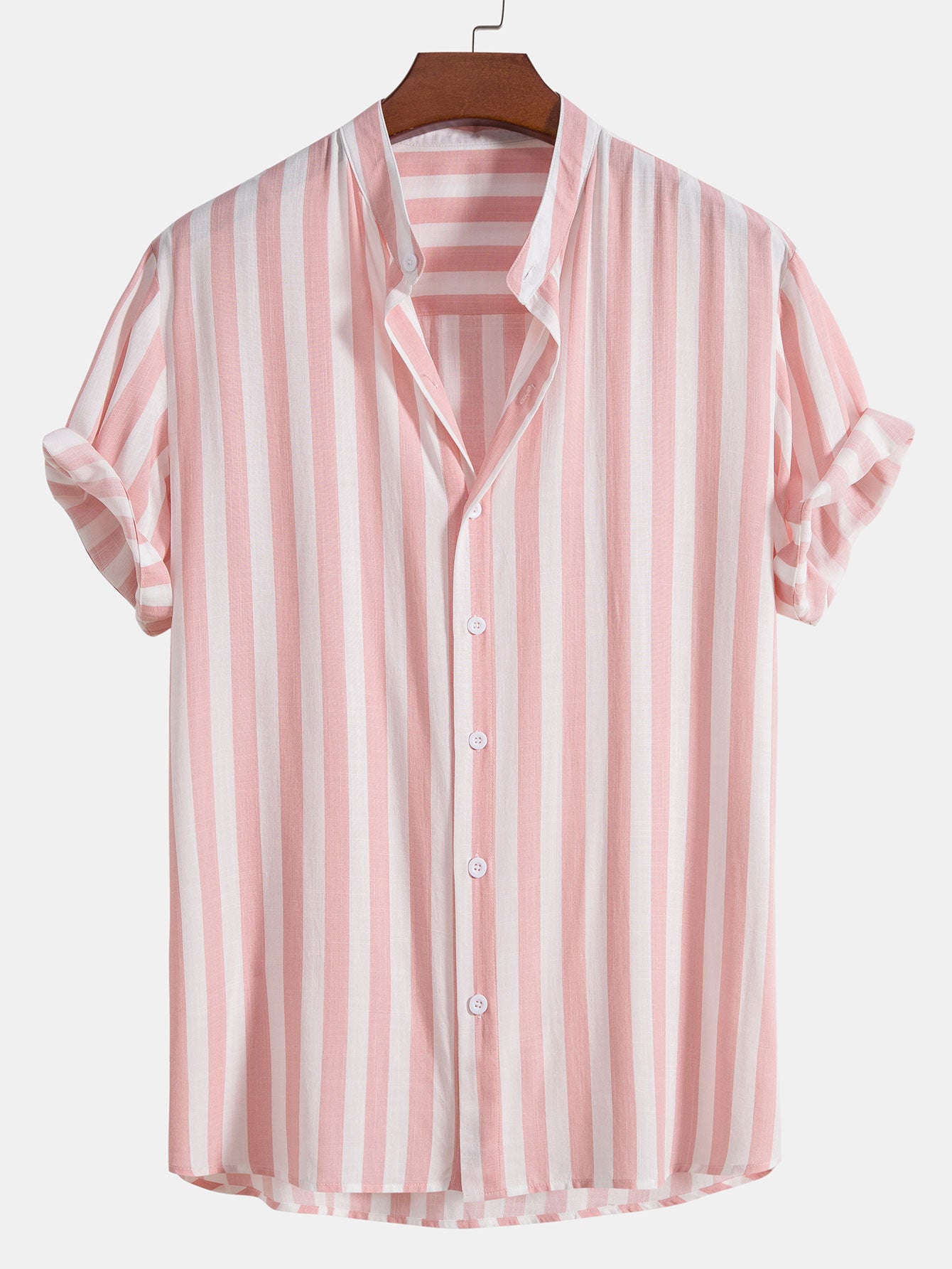 Striped Stand Collar Shirt & Swim Shorts-Mitchell Shoes