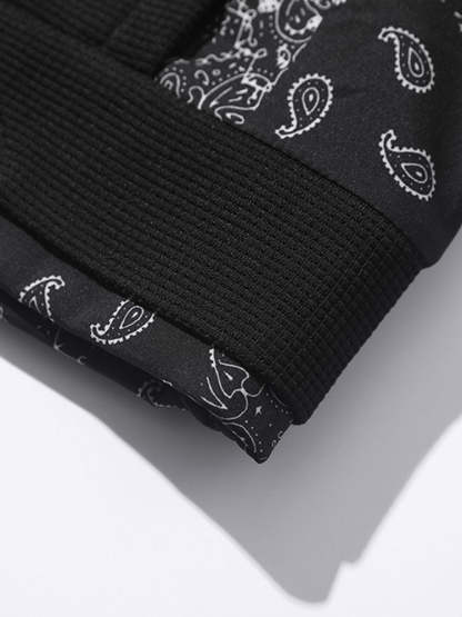 Paisley Print Panel Waffle Sweatshirt & Corduroy Paisley Print Panel Pants-Mitchell Shoes